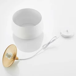 Lindby Pendellamper|Pendellamper > hængelampe Vilsera, hvid, metal/træ, 26 cm, E27