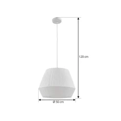 Lindby Pendellamper|Pendellamper > hængelampe Vitore, Ø 40 cm, tekstil, hvid