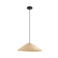 Lindby Pendellamper > hængelampe Zyralia, træfarvet, rattan, Ø 50 cm