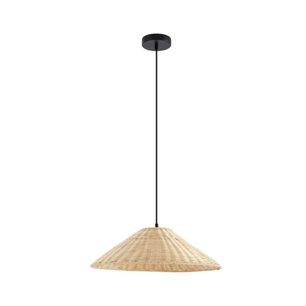 Lindby Pendellamper > hængelampe Zyralia, træfarvet, rattan, Ø 50 cm
