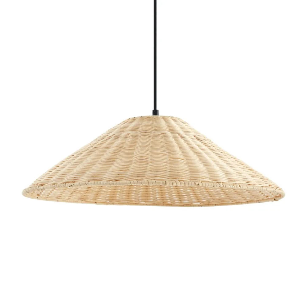Lindby Pendellamper > hængelampe Zyralia, træfarvet, rattan, Ø 50 cm