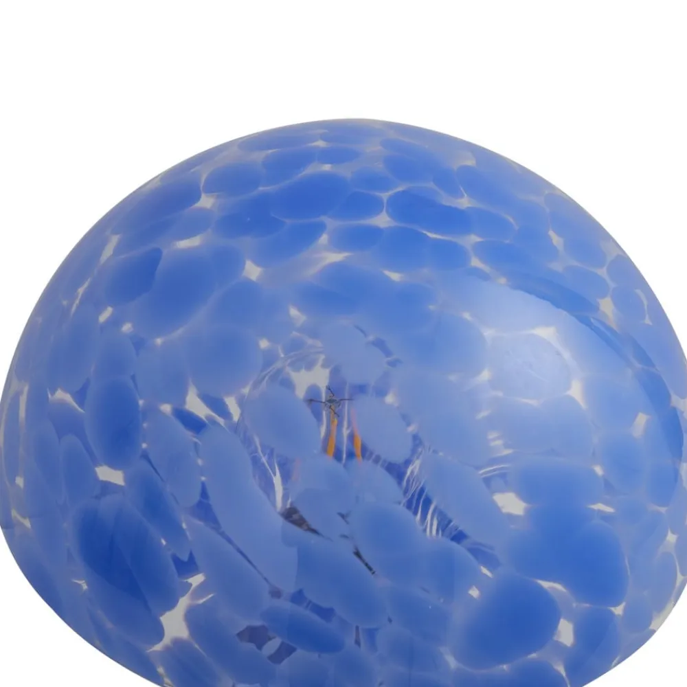 Lindby Bordlamper > Hubi bordlampe, blå, glas, Ø 22 cm, svampeform