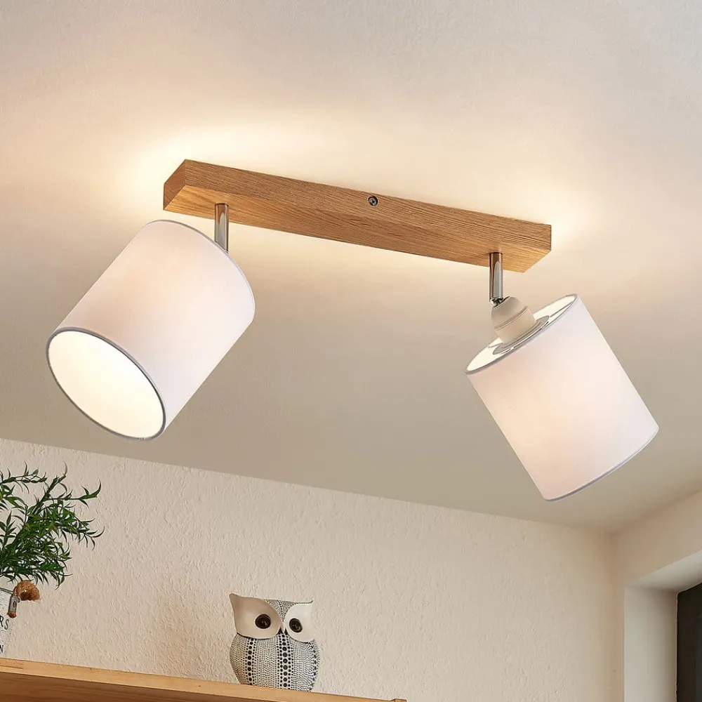 Loftlamper|Spotlights ^ Lindby Imarin loftspot, 2 lyskilder, eg/hvid