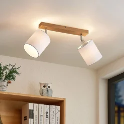 Loftlamper|Spotlights ^ Lindby Imarin loftspot, 2 lyskilder, eg/hvid
