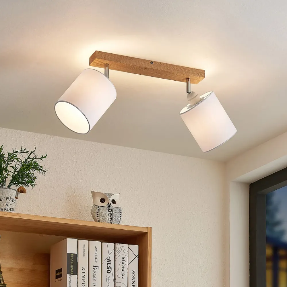 Loftlamper|Spotlights ^ Lindby Imarin loftspot, 2 lyskilder, eg/hvid