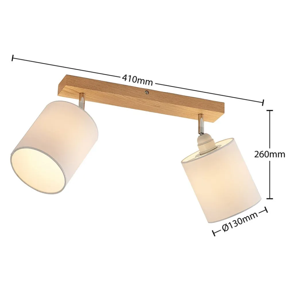 Loftlamper|Spotlights ^ Lindby Imarin loftspot, 2 lyskilder, eg/hvid