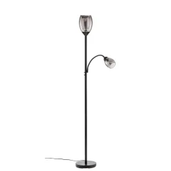Gulvlamper|Gulvlamper ^ Lindby Irmino gulvlampe med røgfarvede glasskærme