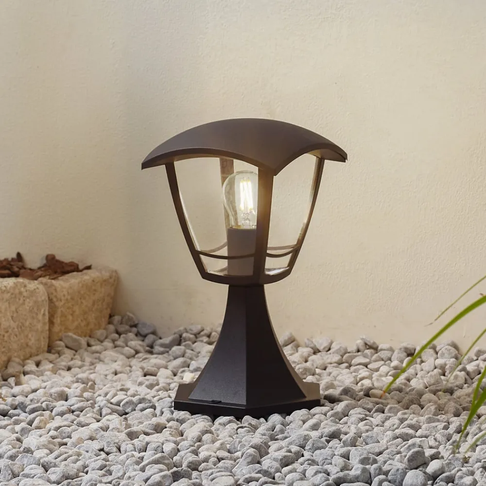 Lindby Terrassebelysning|Sokkellamper > Isidoro sokkellampe, sort, højde 28 cm, plast