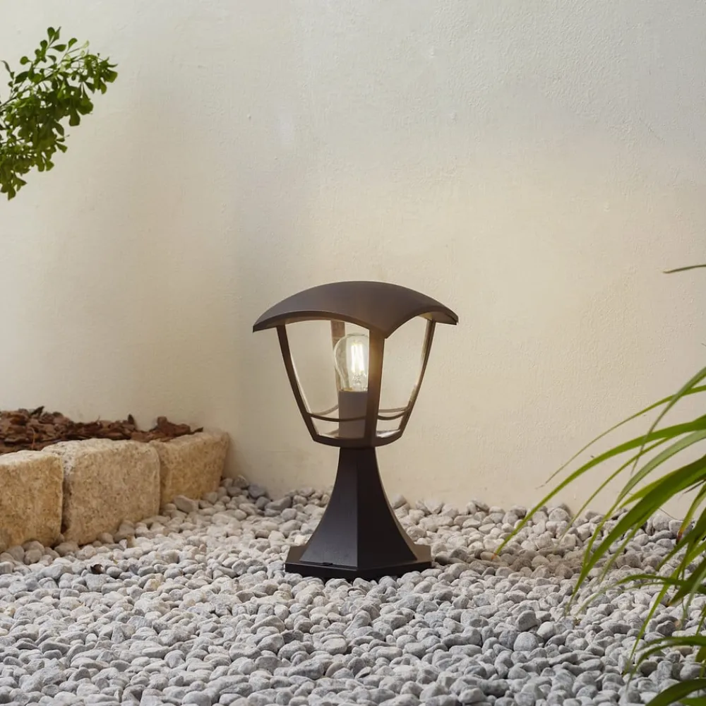 Lindby Terrassebelysning|Sokkellamper > Isidoro sokkellampe, sort, højde 28 cm, plast