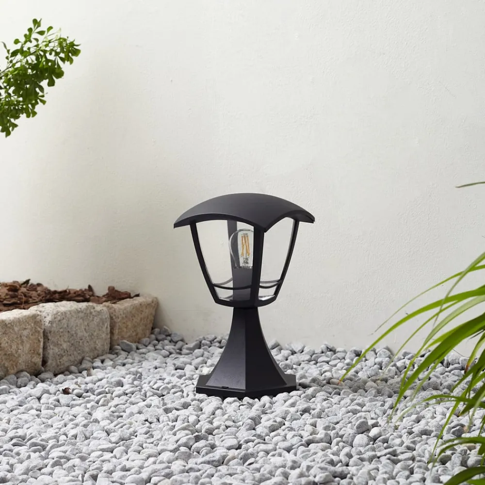 Lindby Terrassebelysning|Sokkellamper > Isidoro sokkellampe, sort, højde 28 cm, plast