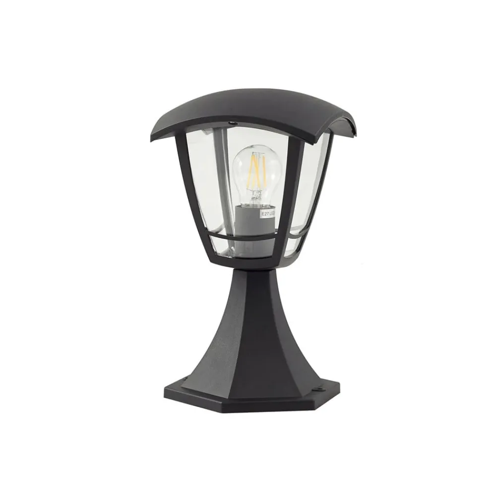 Lindby Terrassebelysning|Sokkellamper > Isidoro sokkellampe, sort, højde 28 cm, plast