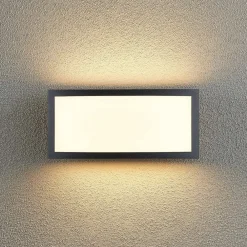 Lindby Væglamper > Jakari udendørs LED-væglampe, kantet, hvid