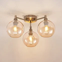 Loftlamper|Pendellamper ^ Lindby Jemissa loftlampe, 3 lyskilder, ravgul