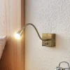 Lindby Væglamper > Jolka LED-læselampe, afbryder, antik messing
