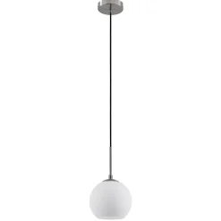 Pendellamper ^ Lindby Jurian pendellampe 1 lyskilde, nikkel/opal