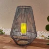 Lindby Dekorationsbelysning > Kaati LED solcellelygte, rattanlook, 37 cm