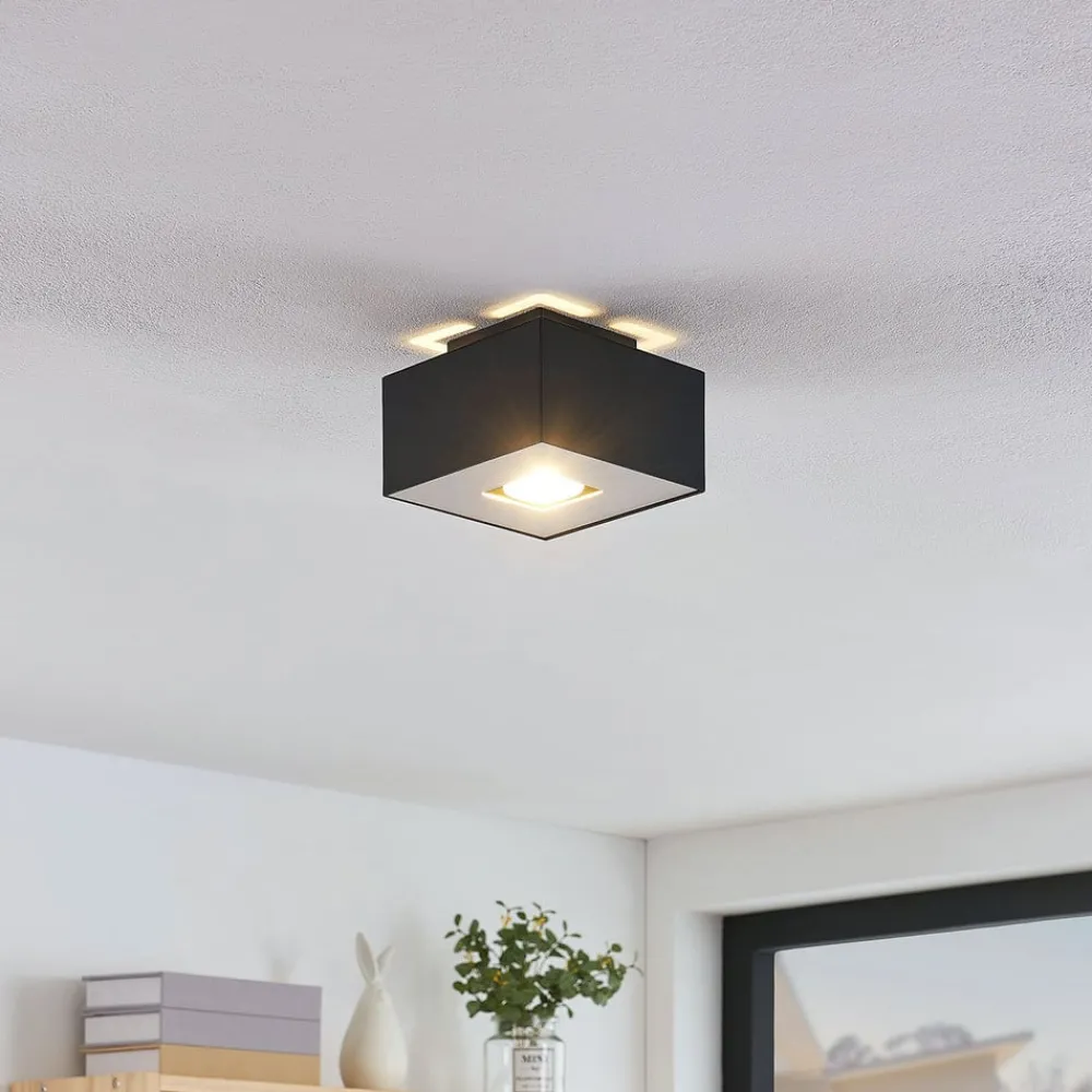 Lindby Loftlamper|Loftlamper > Kasi loftlampe, sort, 1 lyskilde, 14 x 14cm