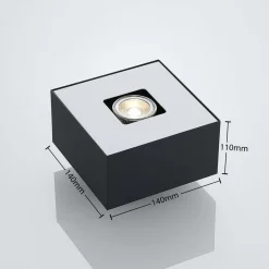 Lindby Loftlamper|Loftlamper > Kasi loftlampe, sort, 1 lyskilde, 14 x 14cm