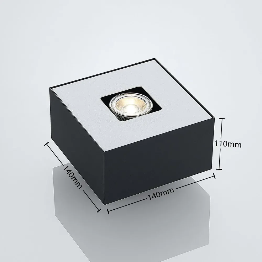 Lindby Loftlamper|Loftlamper > Kasi loftlampe, sort, 1 lyskilde, 14 x 14cm