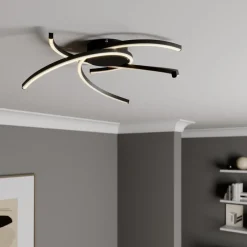Lindby Gang|Loftlamper > Katris LED-loftlampe, 58 cm, sort