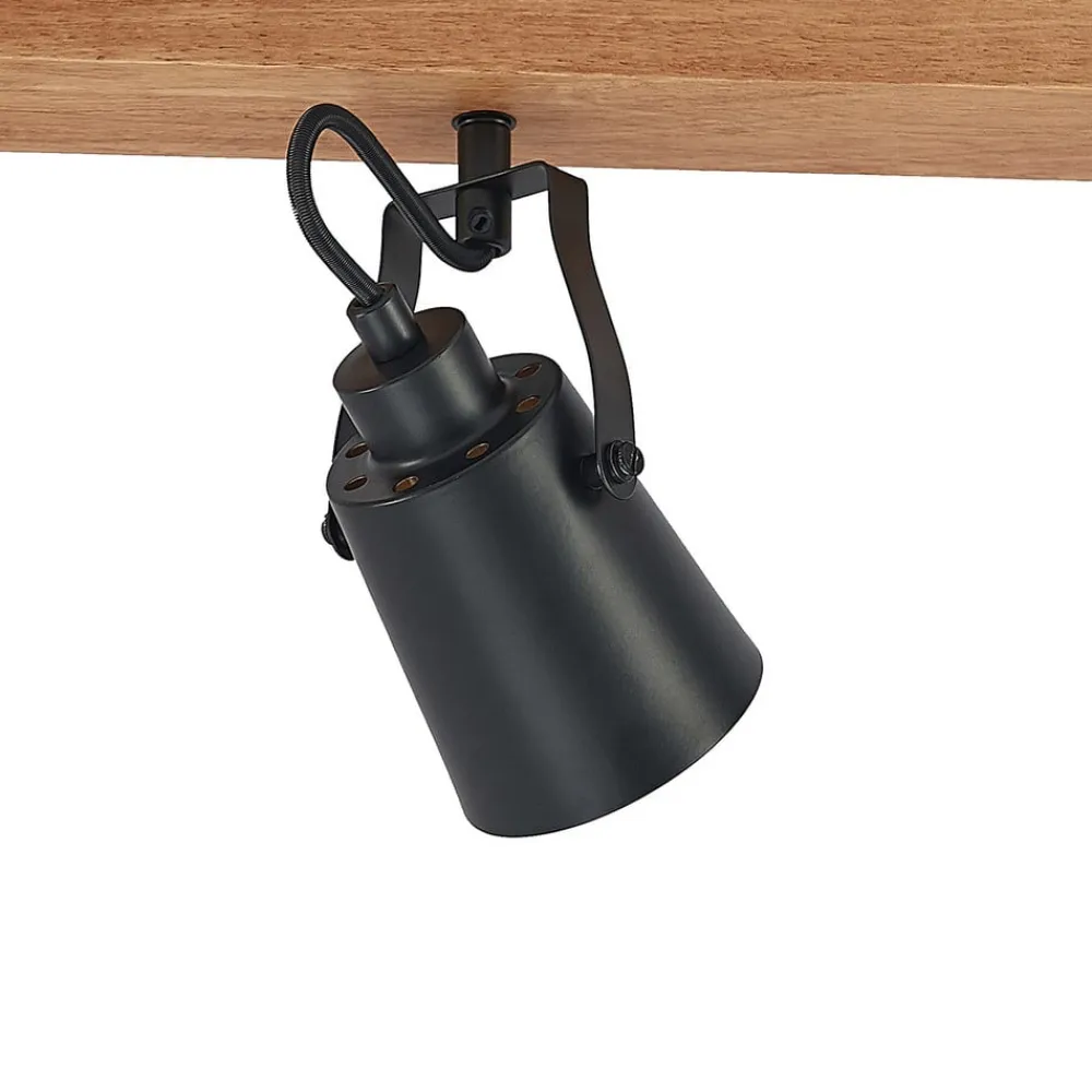 Lindby Loftlamper|Spotlights > Kimban loftspot, 5 lyskilder, 106 cm, træ, metal