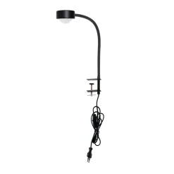 Lindby Arbejdsrum/Kontor|Bordlamper > klemmelampe Jyla, sort, linse, 3000K, GX53