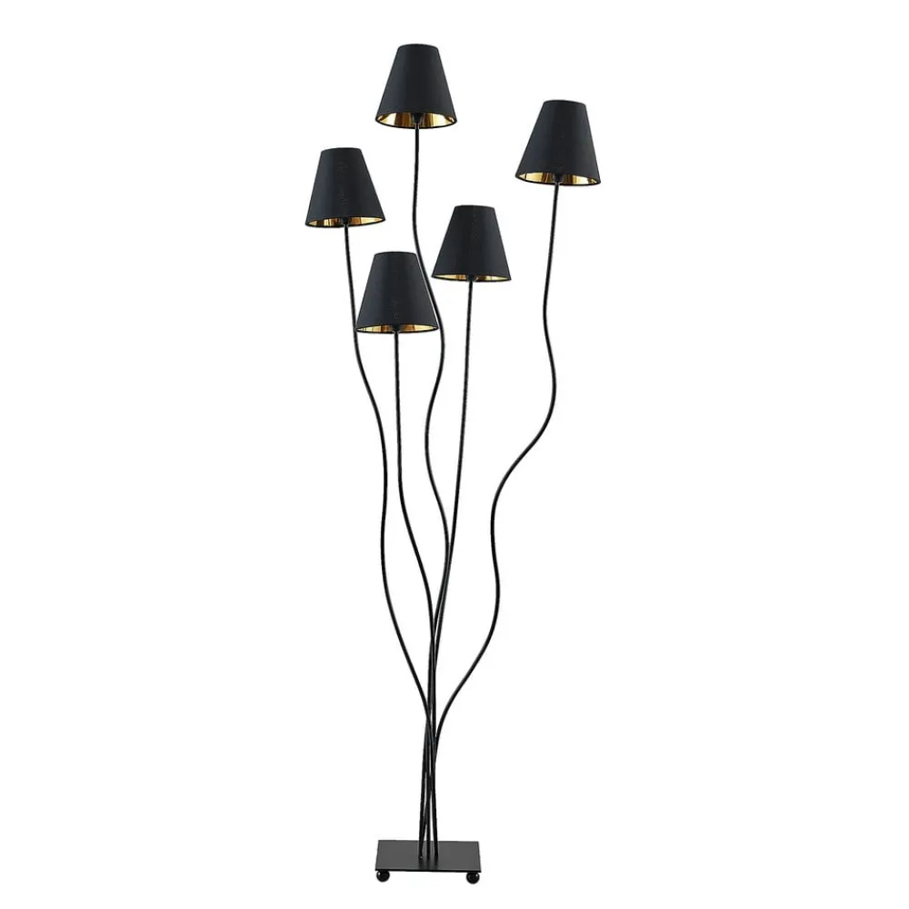 Lindby Gulvlamper > Komalie gulvlampe, 5 lyskilder, sort