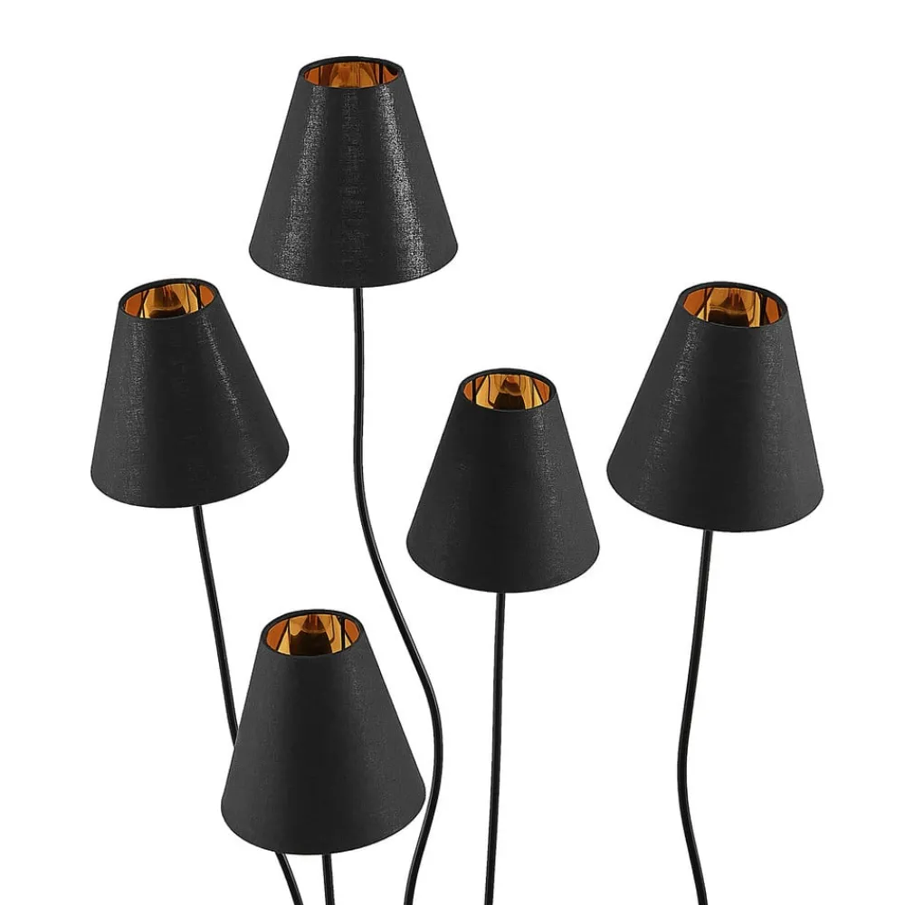 Lindby Gulvlamper > Komalie gulvlampe, 5 lyskilder, sort