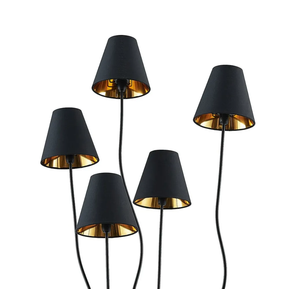 Lindby Gulvlamper > Komalie gulvlampe, 5 lyskilder, sort