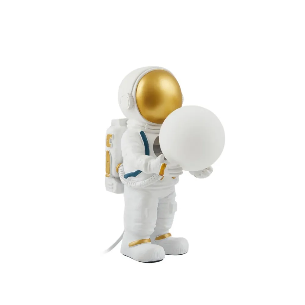 Lindby Bordlamper > Kosmo bordlampe, hvid/guld, keramik, glas