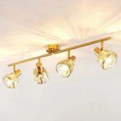 Gang|Loftlamper ^ Lindby Kosta loftlampe, 4 lyskilder, messing