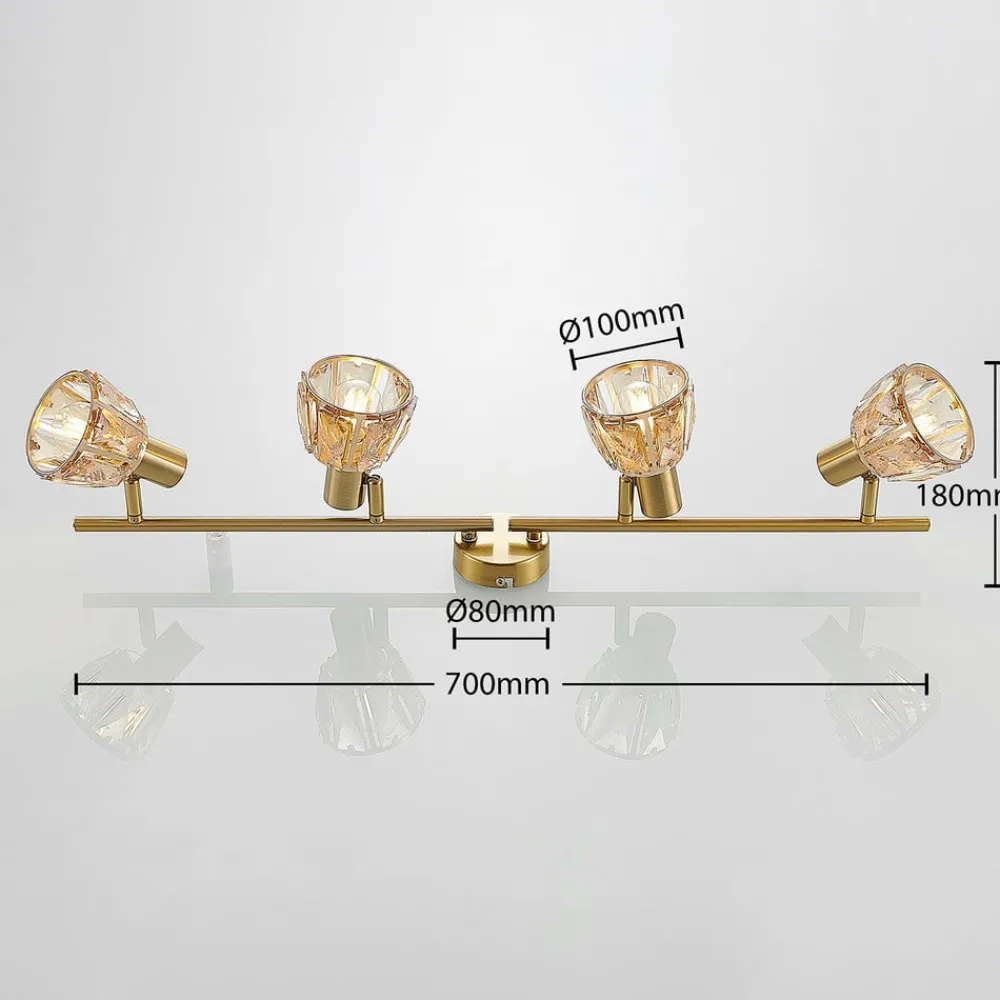 Gang|Loftlamper ^ Lindby Kosta loftlampe, 4 lyskilder, messing