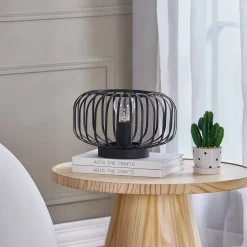 Bordlamper ^ Lindby Krish bordlampe i bur-look, sort