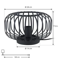 Bordlamper ^ Lindby Krish bordlampe i bur-look, sort