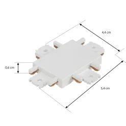 Skinnesystem ^ Lindby krydsstik Lumaro, hvid, plast
