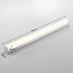 Væg- Og Spejllamper ^ Lindby LED-badeværelseslampe Klea, 90 cm, krom, metal, IP44