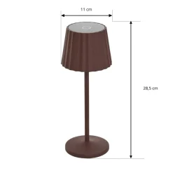 Dekorationsbelysning|Bordlamper ^ Lindby LED-batteridrevet bordlampe Esali, rustbrun, IP65