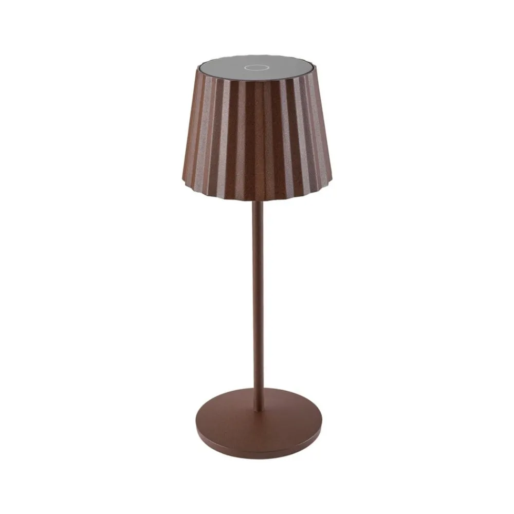 Dekorationsbelysning|Bordlamper ^ Lindby LED-batteridrevet bordlampe Esali, rustbrun, IP65