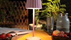 Lindby Dekorationsbelysning|Terrassebelysning > LED-batteridrevet bordlampe Esali, pink, metal, IP54