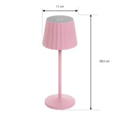 Lindby Dekorationsbelysning|Terrassebelysning > LED-batteridrevet bordlampe Esali, pink, metal, IP54