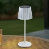 Lindby Dekorationsbelysning > LED-batteridrevet bordlampe Esali, hvid, riller, 29 cm