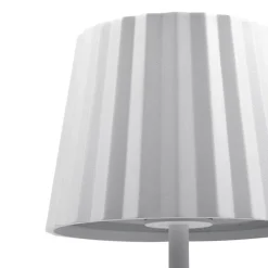 Lindby Dekorationsbelysning > LED-batteridrevet bordlampe Esali, hvid, riller, 29 cm