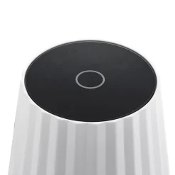 Lindby Dekorationsbelysning > LED-batteridrevet bordlampe Esali, hvid, riller, 29 cm