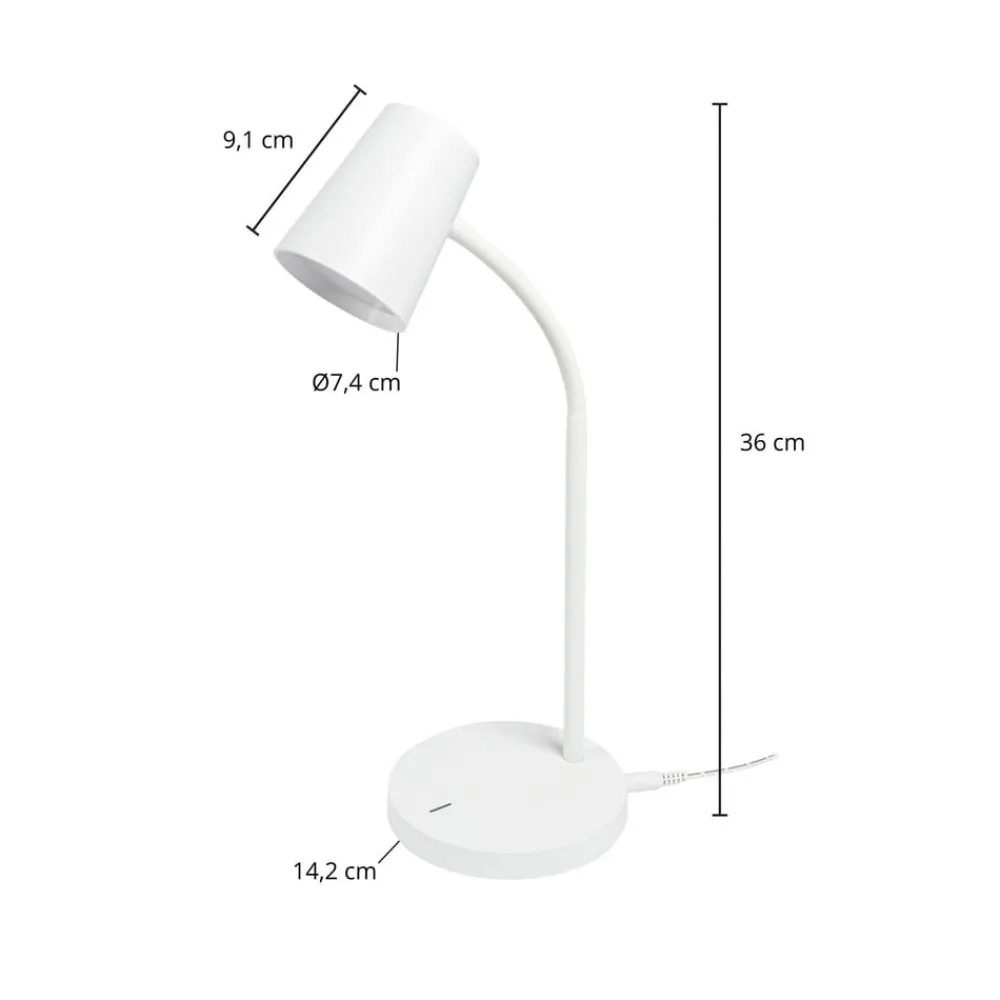 Arbejdsrum/Kontor|Pendellamper ^ Lindby LED-bordlampe Ailina, højde 36 cm, hvid, dæmpbar