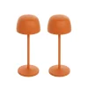 Lindby Dekorationsbelysning|Terrassebelysning > LED-bordlampe Areitty, orange, sæt med 2, aluminium