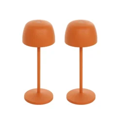Lindby Dekorationsbelysning|Terrassebelysning > LED-bordlampe Areitty, orange, sæt med 2, aluminium