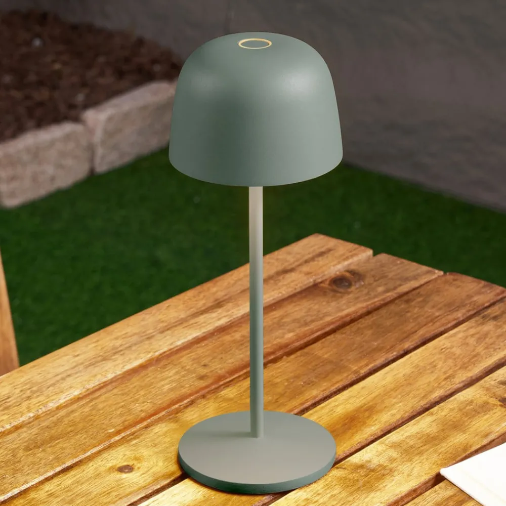 Lindby Dekorationsbelysning|Bordlamper > LED-bordlampe Arietty, grøn, dæmpbar, IP65
