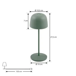 Lindby Dekorationsbelysning|Bordlamper > LED-bordlampe Arietty, grøn, dæmpbar, IP65