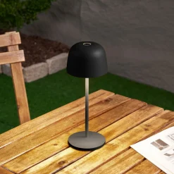 Dekorationsbelysning|Terrassebelysning ^ Lindby LED-bordlampe Arietty, sort, dæmpbar, IP65