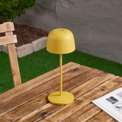 Lindby Dekorationsbelysning|Terrassebelysning > LED-bordlampe Arietty, gul, dæmpbar, IP65